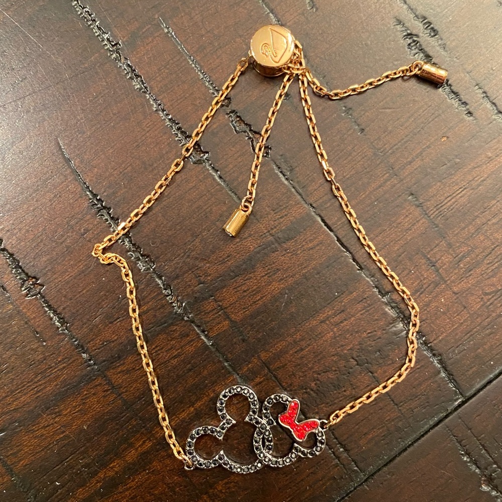 Swarovski Crystal Mickey and Minnie adjustable bracelet